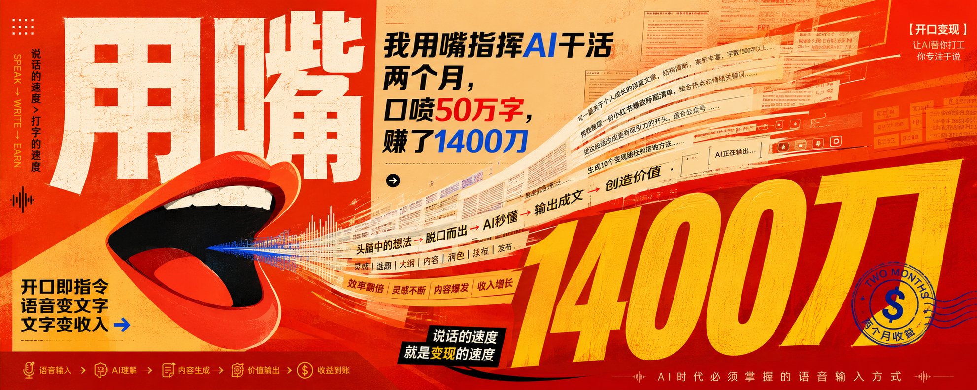 我用嘴指挥AI干活两个月，口喷50万字，赚了1400刀