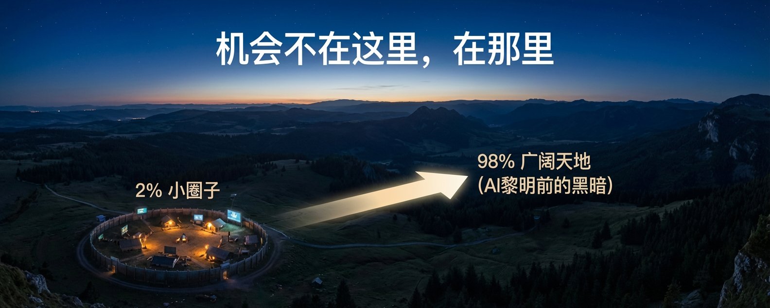 AI圈子的真相：2%的人在卷，98%的人压根没入场