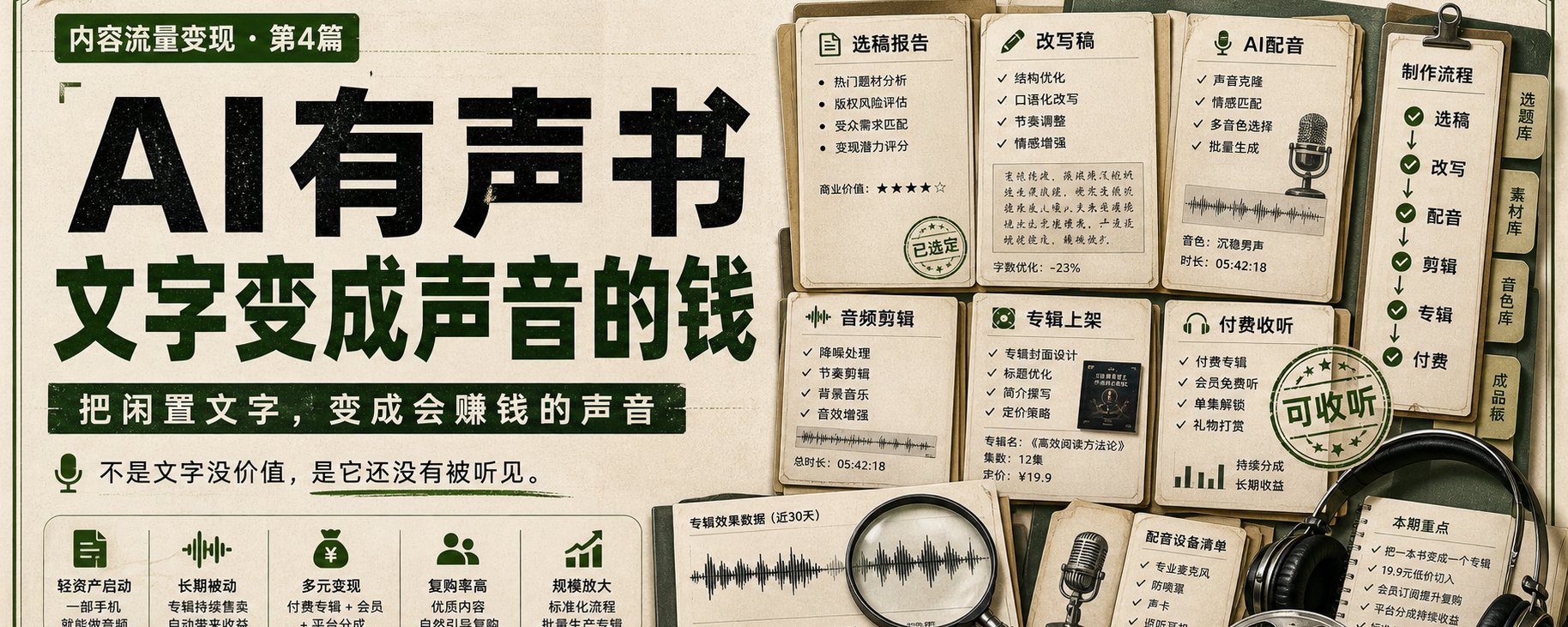内容变现第四篇·宝妈把闲置文字，变成声音，月入5000+