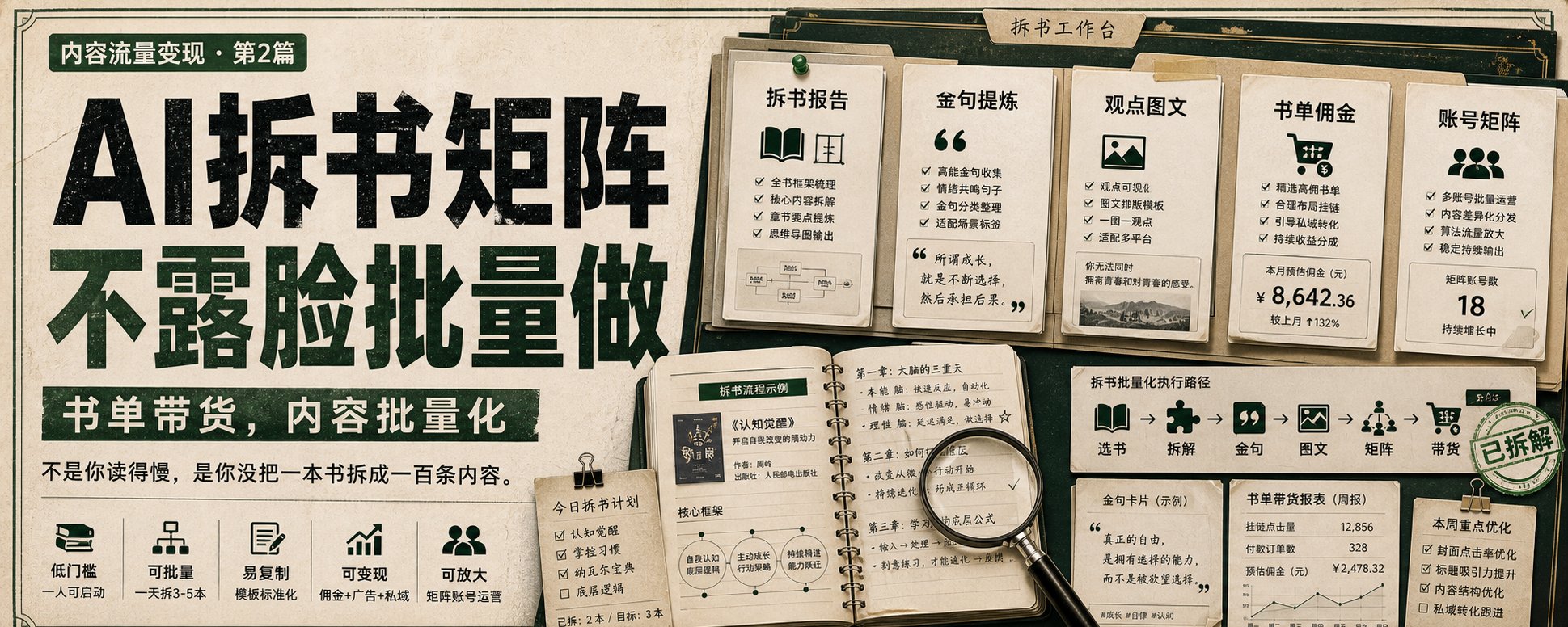 内容变现第二篇·AI拆书/知识图文矩阵账号