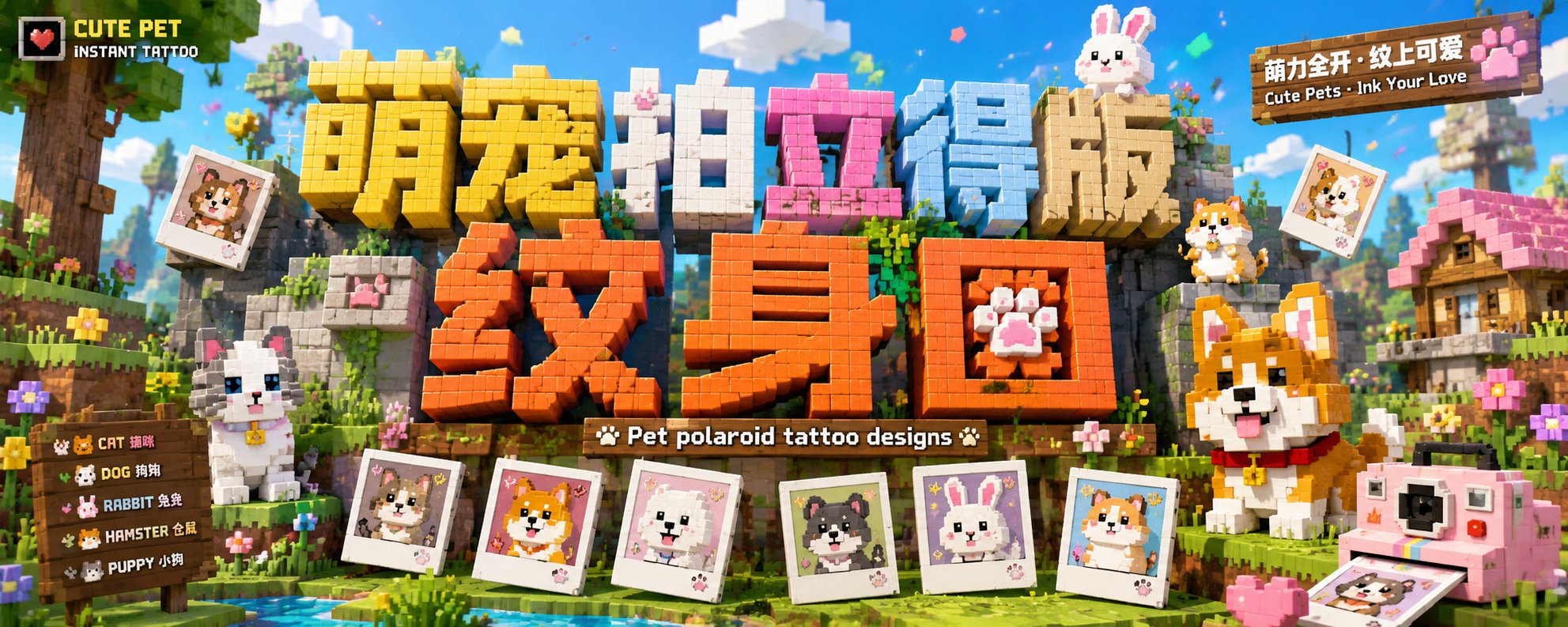 AI宠物图的新玩法：拍立得 + 纹身设计稿