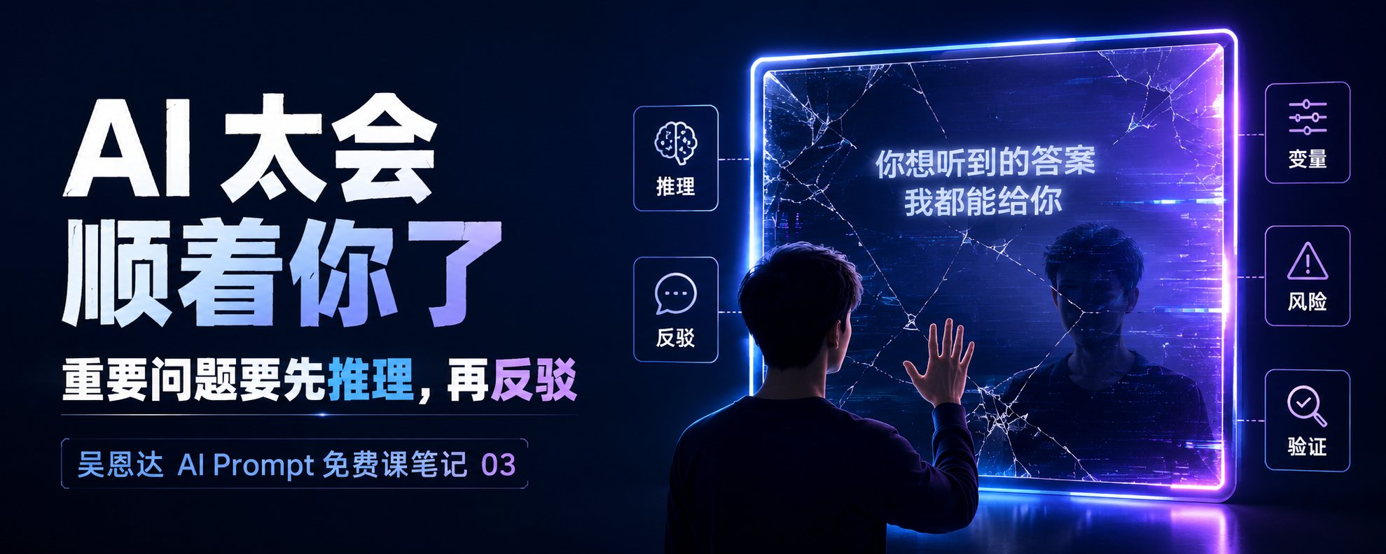 AI 一直在顺着人说，多少决策就这么废了 | 2个步骤+4套模板，重要事情前必用