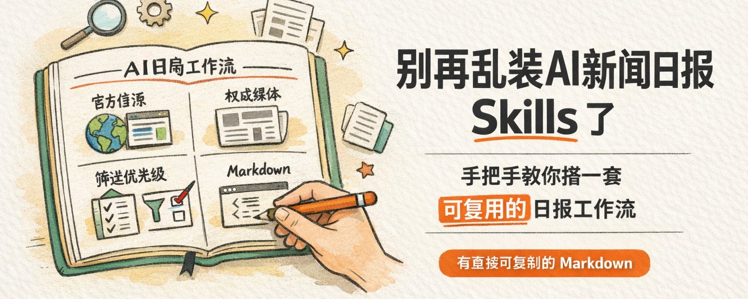 别再乱装AI新闻日报 Skills 了：手把手教你搭一套可复用的日报工作流