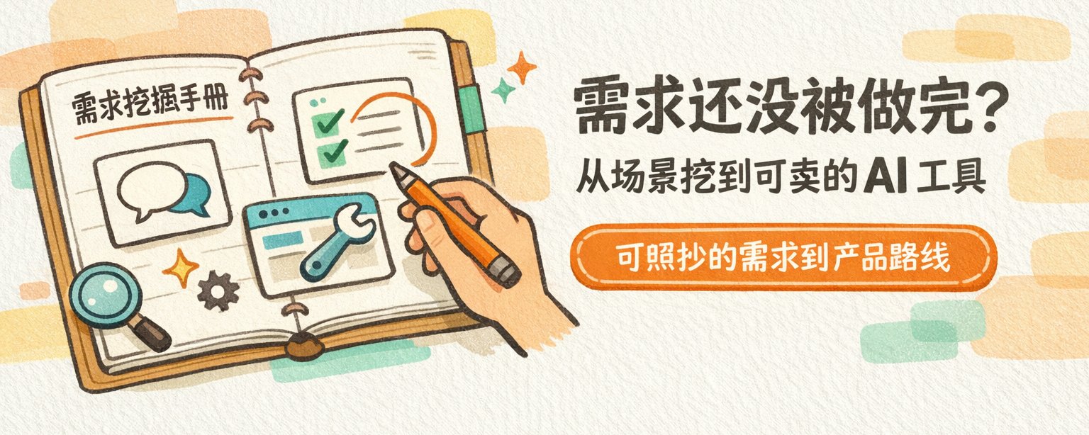需求还没被做完：从场景挖到可卖的 AI 工具，一套可照抄的路线