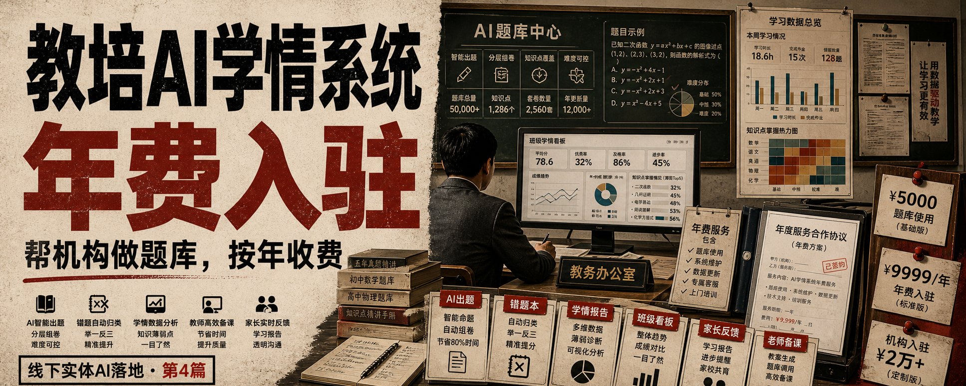 线下实体变现第四篇·去帮机构做AI题库按年费入驻，也能月入10000+