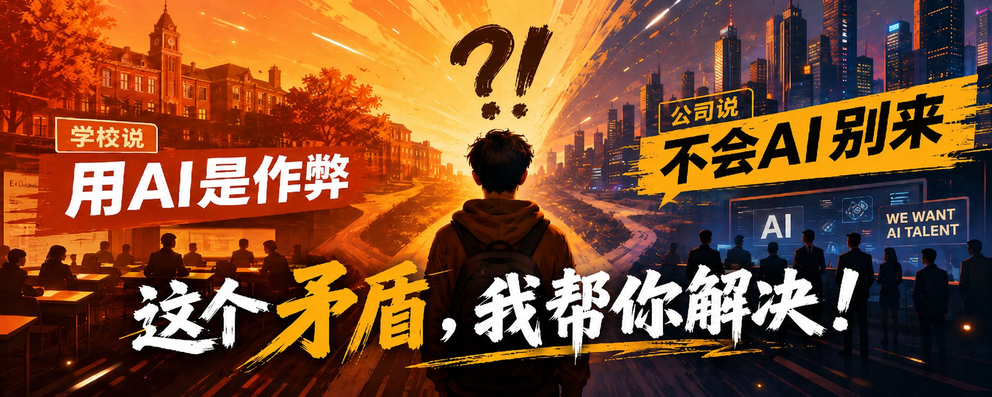 学校说用 AI 是作弊，公司说不会 AI 别来——这个矛盾，我帮你解决！