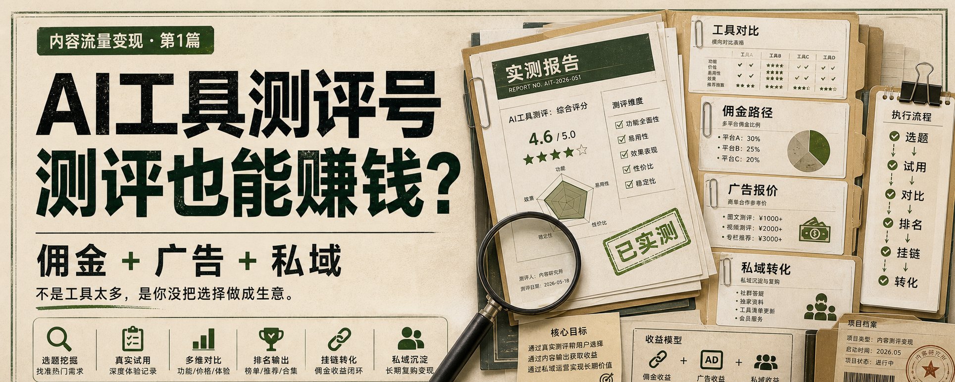 内容变现第一篇·AI工具测评号变现