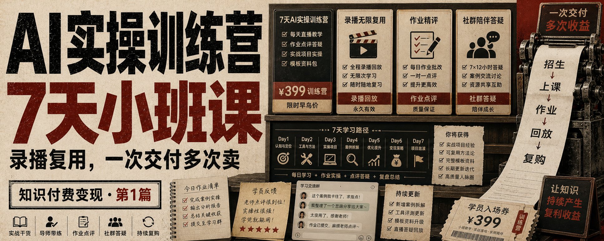 知识付费变现第一篇·7天小班课，录播无限复用