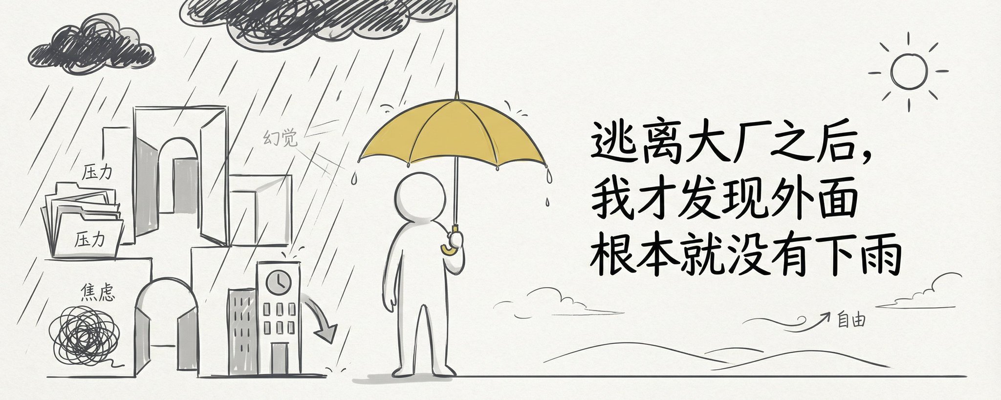 逃离大厂之后，我才发现外面根本就没有下雨
