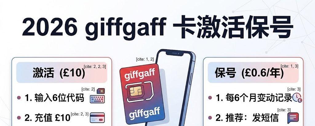 实操教程｜2026英国giffgaff卡激活保号详细教程