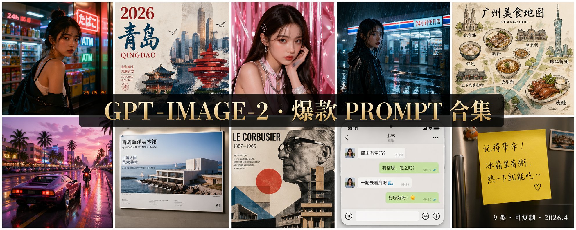 GPT-Image-2 爆款案例 + 完整提示词（X 高赞合集 · 可复制）