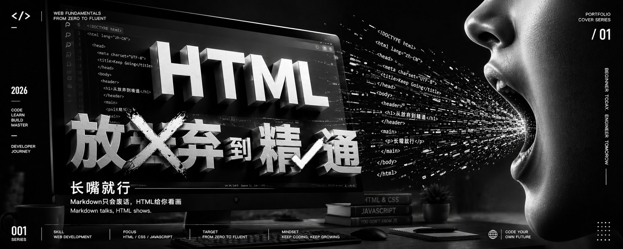 HTML：从放弃到精通，长嘴就行