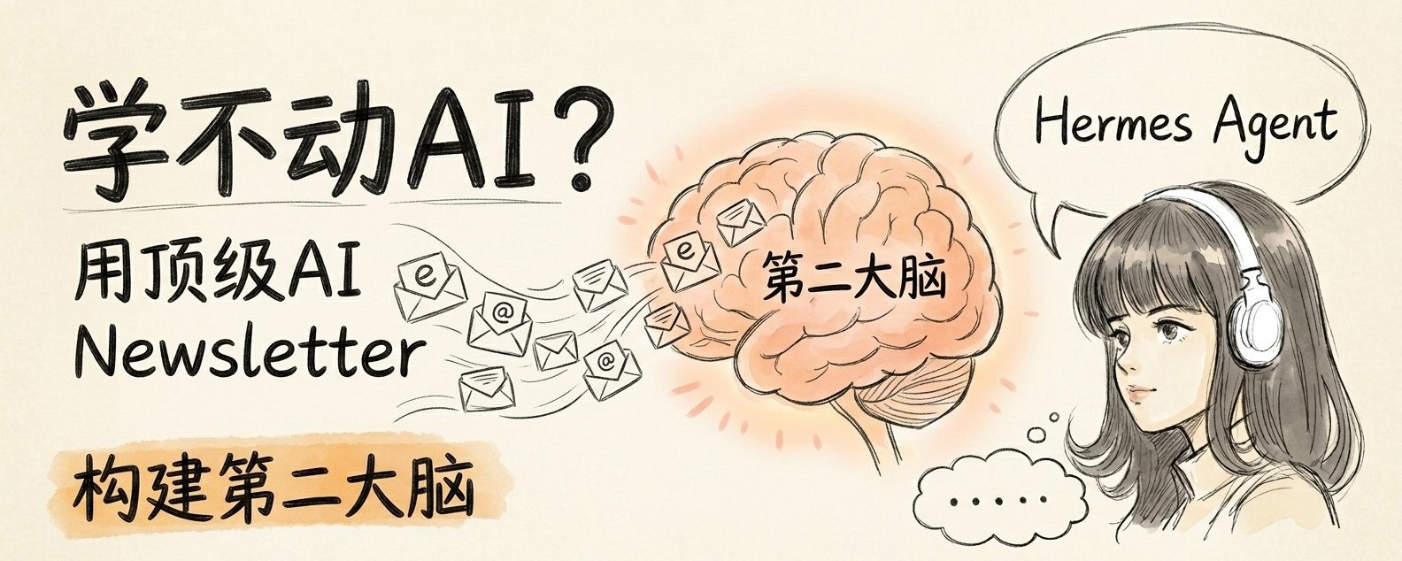 Hermes Agent工作流：用顶级AI Newsletter构建第二大脑，再也不怕学不动AI（附信息源清单）