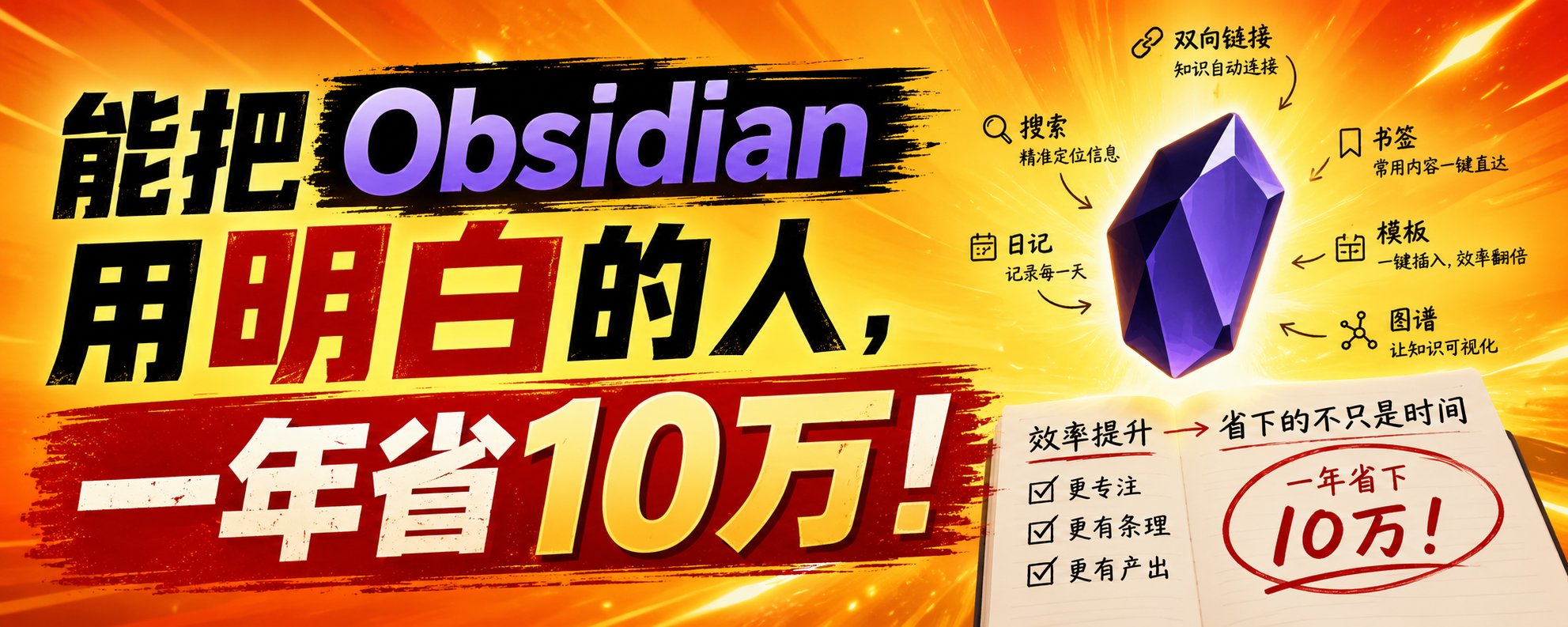 能把 Obsidian 用明白的人，一年省 10 万！