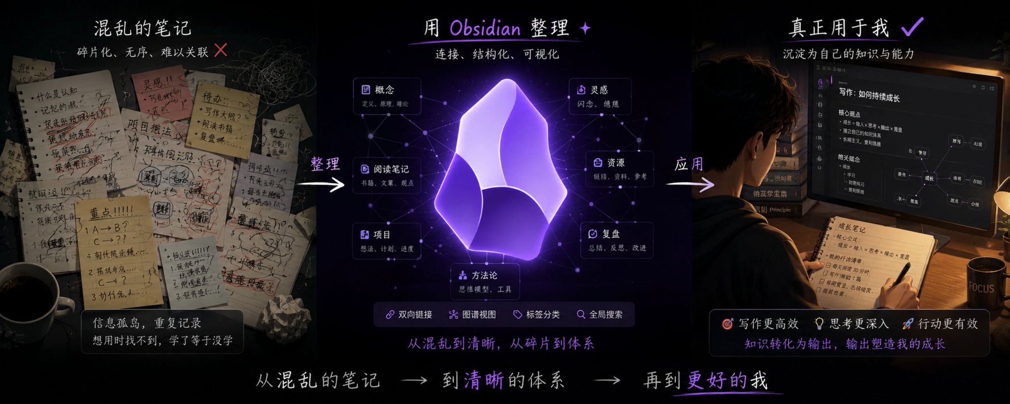 【Obsidian 实操】 让你的每一条笔记，为你所用