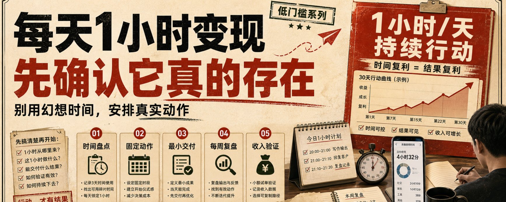 低门槛系列第一篇·每天 1 小时能做哪些变现？