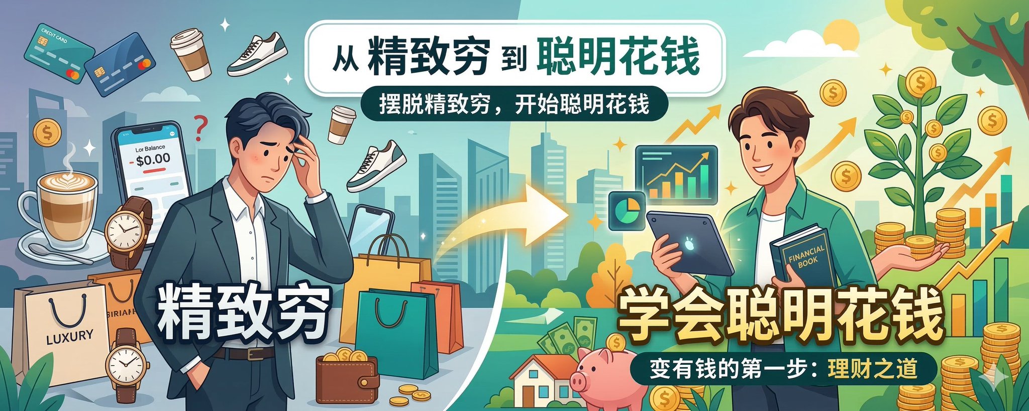 很多人都在过一种 精致穷 的生活，变有钱的第一步：学会花钱