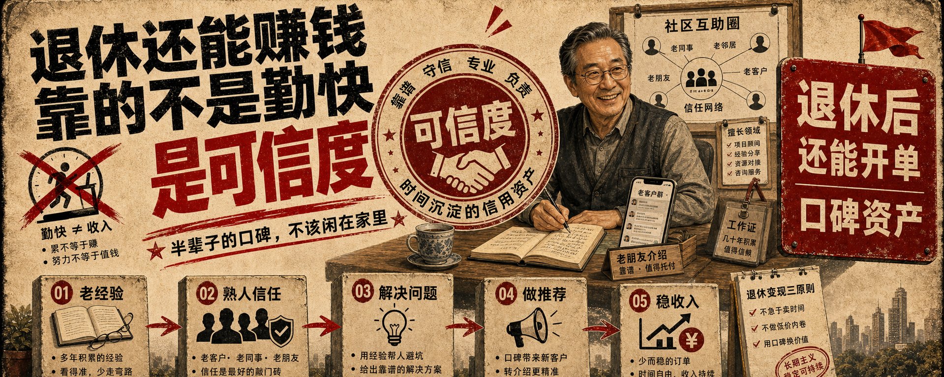 退休族变现·靠的不是勤快，是你半辈子攒下的可信度