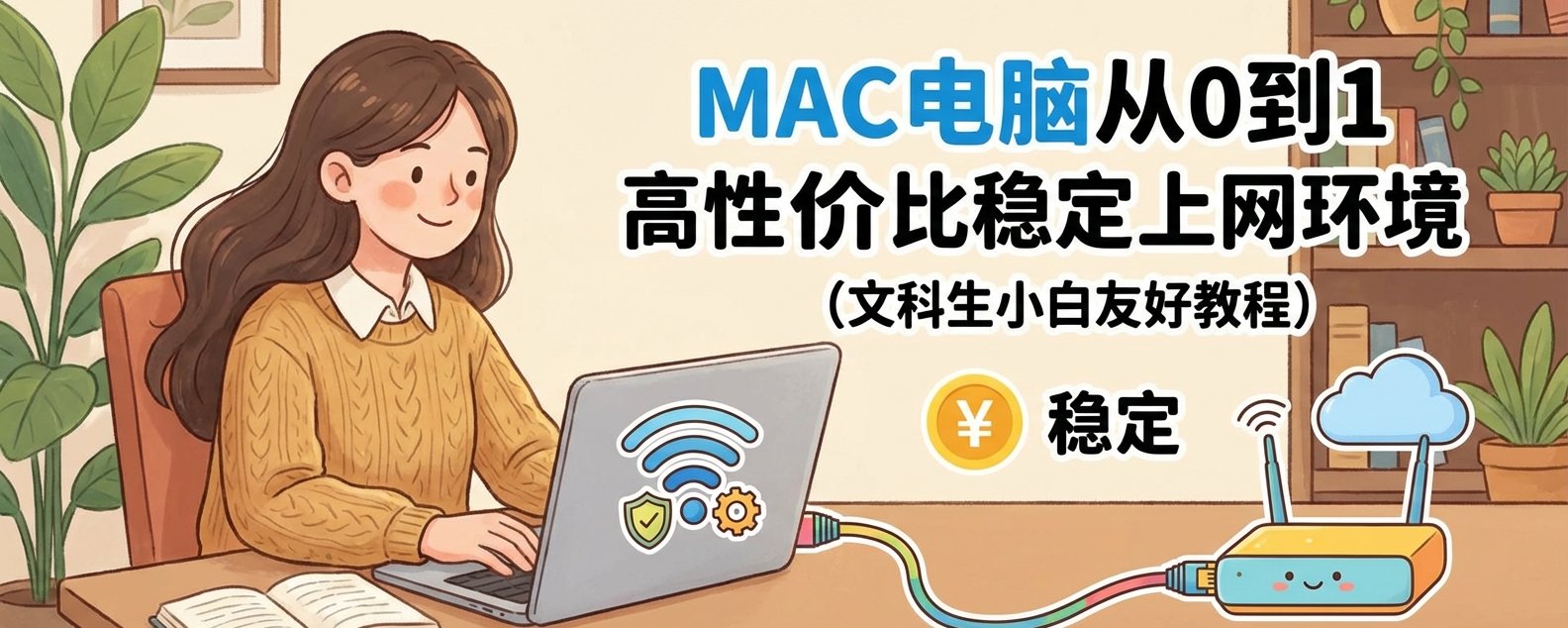 Mac电脑从0到1配置高性价比的稳定上网环境（文科生小白友好教程）
