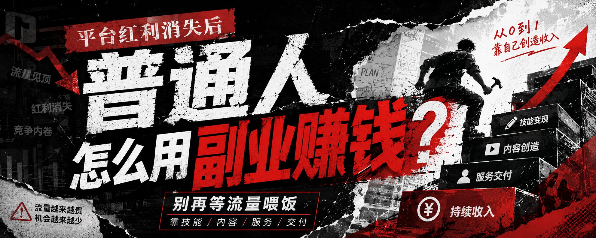 平台红利消失后，普通人怎么用副业赚钱？
