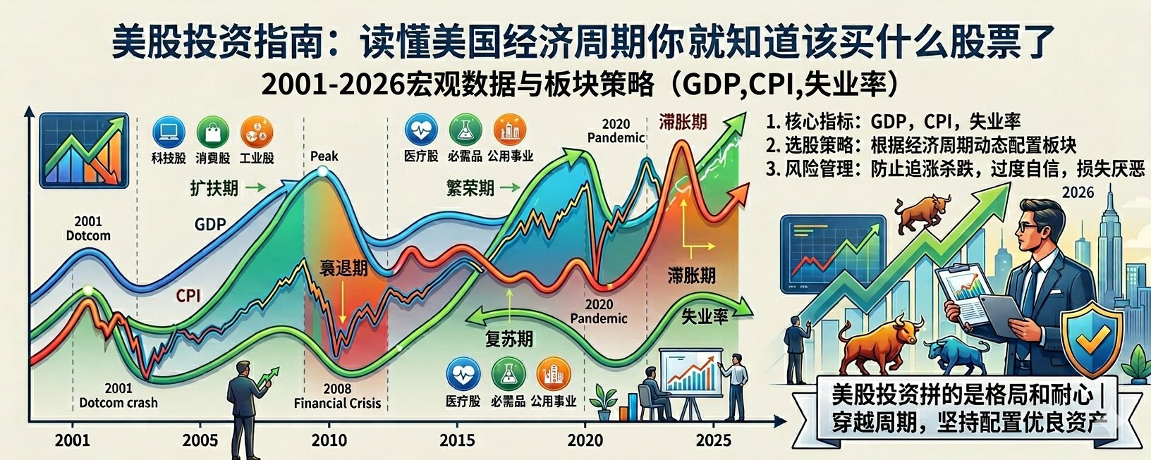 美股投资指南：读懂美国经济周期你就知道该买什么股票了