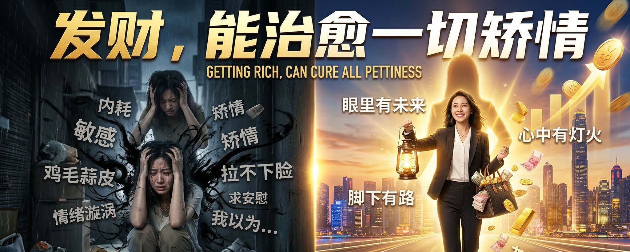 发财，能治愈一切矫情