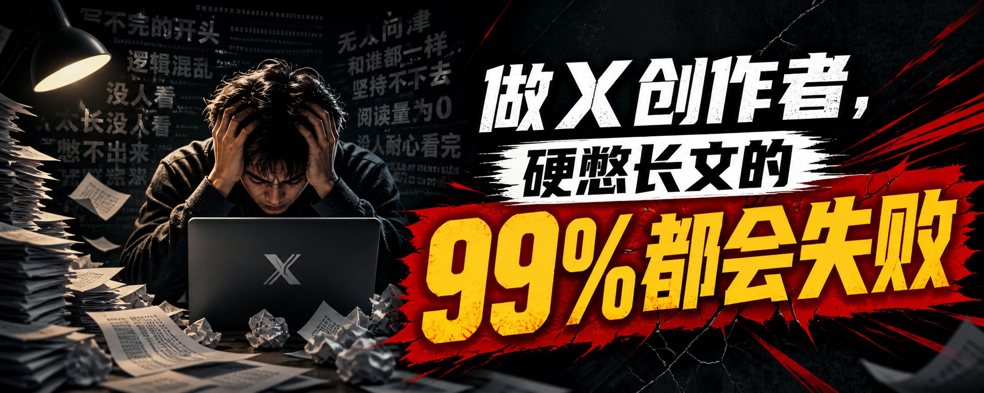 做X创作者，硬憋长文的99%都会失败