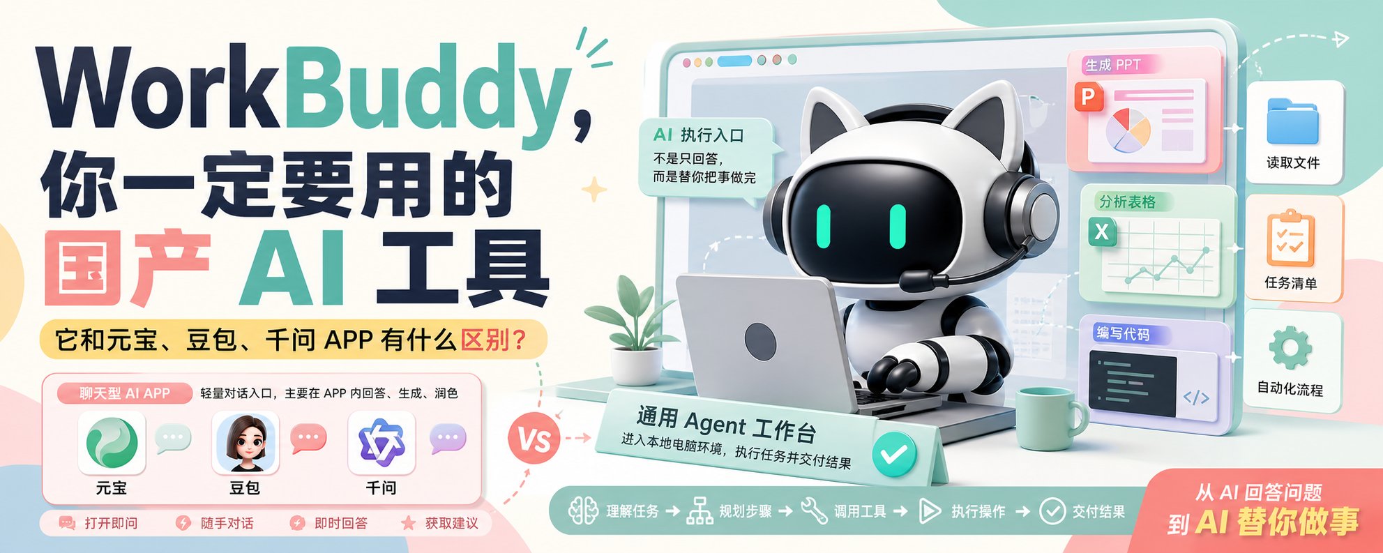 WorkBuddy到底和元宝、豆包、千问APP有什么区别？